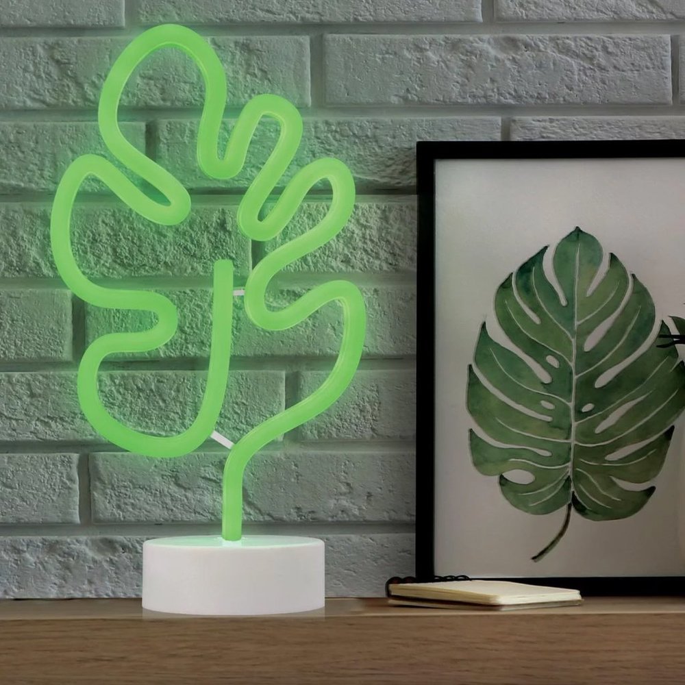 NIB Monstera Leaf Green LED Neon Accent Light Decorative Lamp